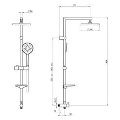 Sturotec Eco-Line 6 L/min Duschsystem Ohne Armatur, Mit Kopfbrause 20 Cm Rund -Megabad Verkäufe sturotec duschsysteme eco line rund mit 9370787