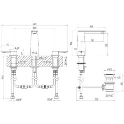 Villeroy & Boch Conum Dreiloch-Waschtischarmatur Mit Zugstangen-Ablaufgarnitur -Megabad Verkäufe villeroy boch alle kollektionen conum armaturen 11849700