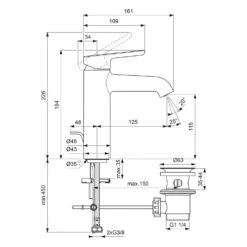 Villeroy & Boch Skyla Einhebel-Waschtischarmatur Mit Zugstangen- Ablaufgarnitur 15 Villeroy & Boch Skyla Einhebel-Waschtischarmatur Mit Zugstangen- Ablaufgarnitur -Megabad Verkäufe villeroy boch alle kollektionen skyla armaturen 13931964
