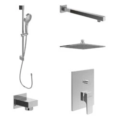 Villeroy & Boch Taro Duschsystem Mit Brausestange, Kopfbrause Und UP-Einhebel-Armatur