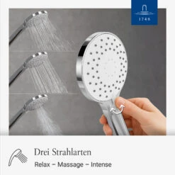 Villeroy & Boch Universal Showers Handbrause Mit Drei Strahlarten, Rund -Megabad Verkäufe villeroy boch alle kollektionen universal showers 14008128