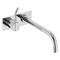 Vola Wand-Waschtisch-Eingriffmischer UP Mit Auslauf Rechts, Ausladung 22,5 Cm, Mit Abdeckplatte, Betätigungshebel 10 Cm Lang