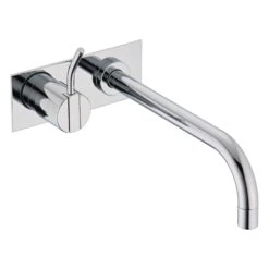 Vola Wand-Waschtisch-Eingriffmischer UP Mit Auslauf Rechts, Ausladung 22,5 Cm, Mit Abdeckplatte, Betätigungshebel 6 Cm Lang